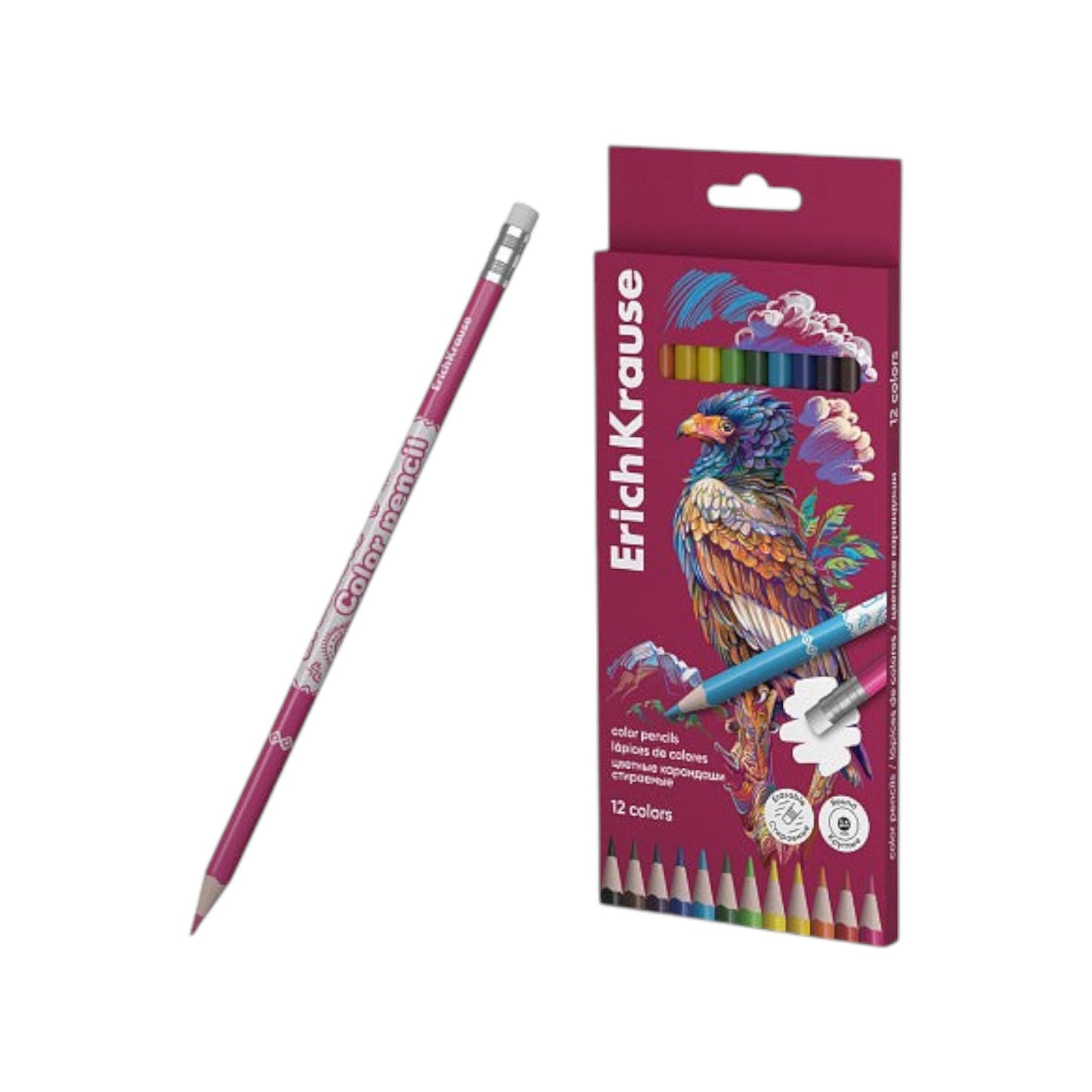 Eric Krause Erasable Colored Pencils Set 6/12/18 Colors Triangular 3.3 mm