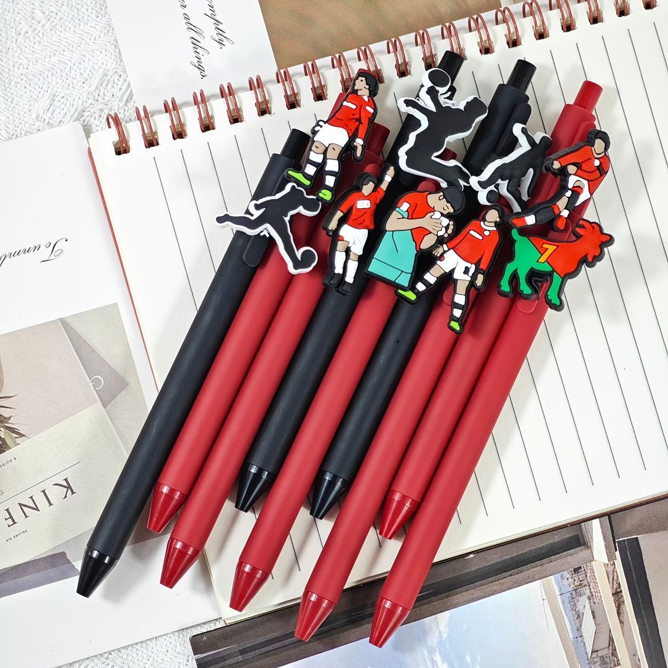 Football Sports Series Retractable Ballpoint Pens with Black Ink