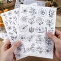 2pcs Fresh Floral Water-Soluble Embroidery Stickers for Beginners