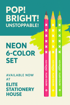 Keyroad Metalic, Neon Pastel Colored Pencils, 6 Colors, 3 Shades