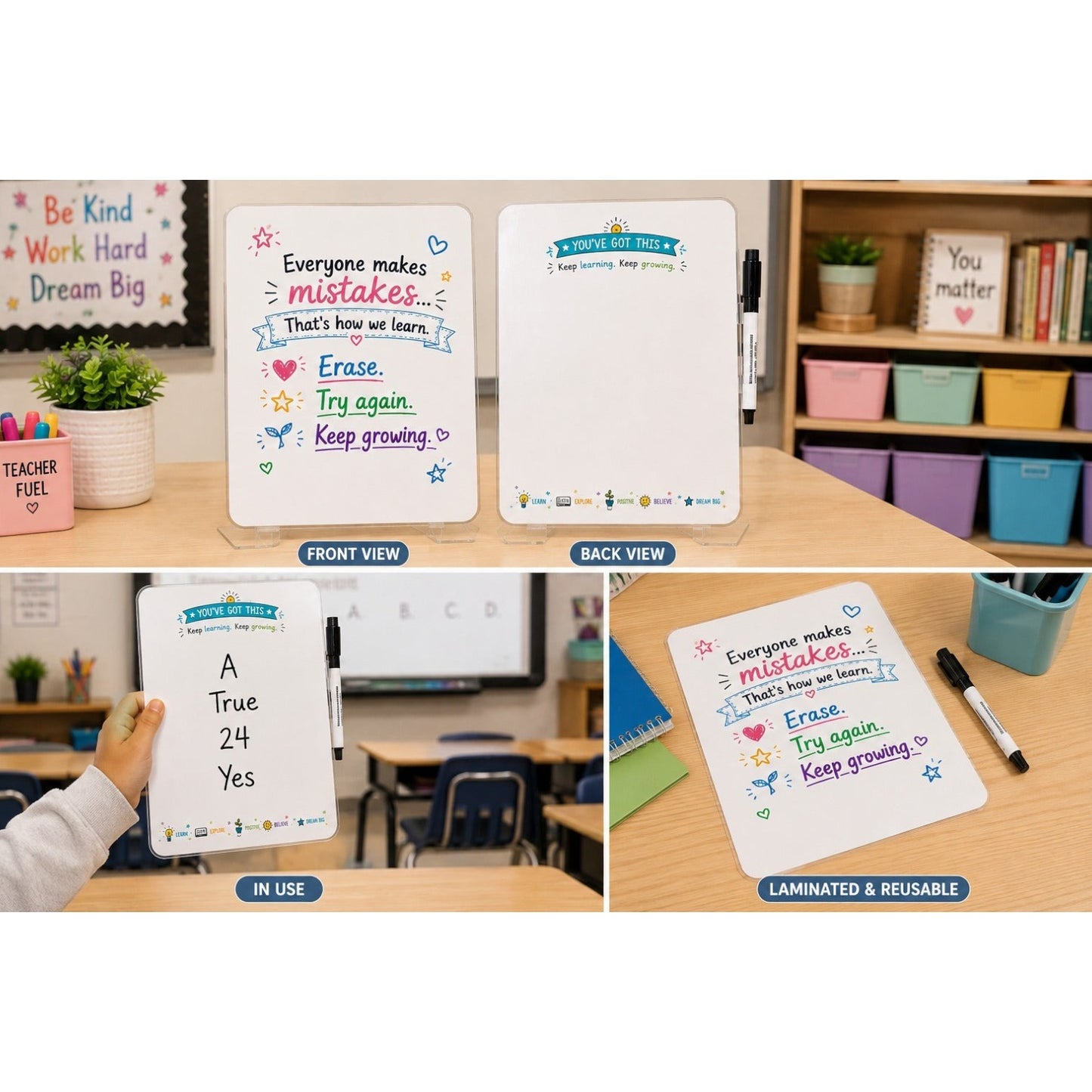 First Day of School Dry-Erase Response Board | Laminated Student Gift | Reusable Classroom Resource