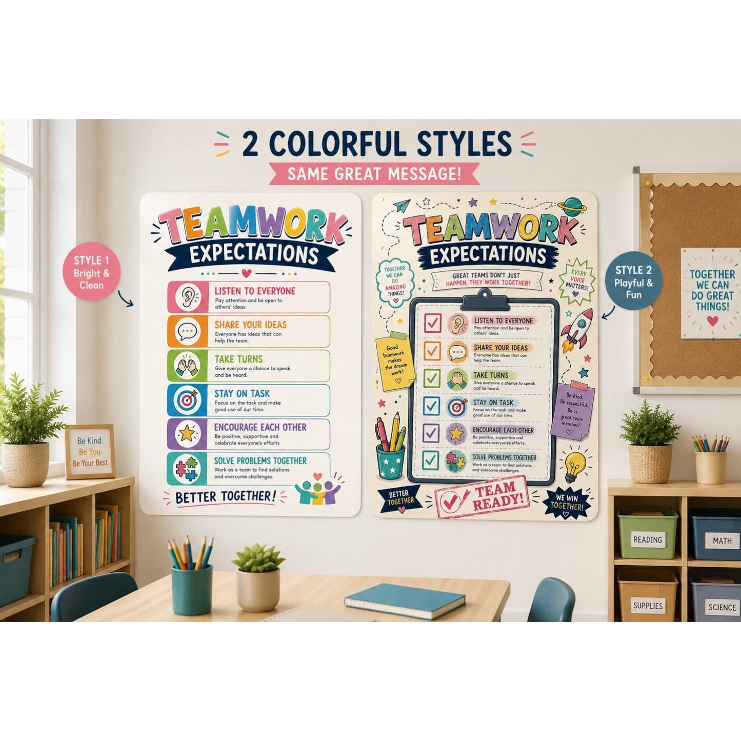 Teamwork Expectations Classroom Poster
