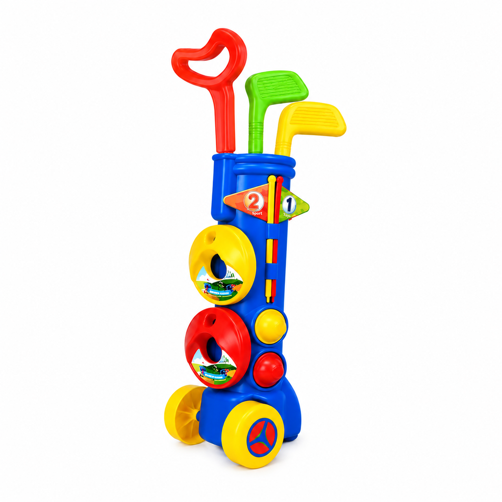 Kids Golf Toy with Wheels Stand, Educational Sports Toy