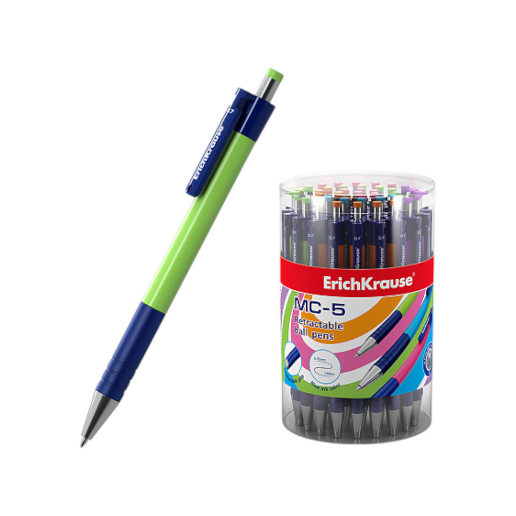 Retractable Ballpoint Pen Erich Krause MC-5 Matic & Grip 0.7, ink Blue - 1 Pen