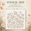1pc Large Reusable Wildflower Stencil with Multi-Size Wildflower Pattern