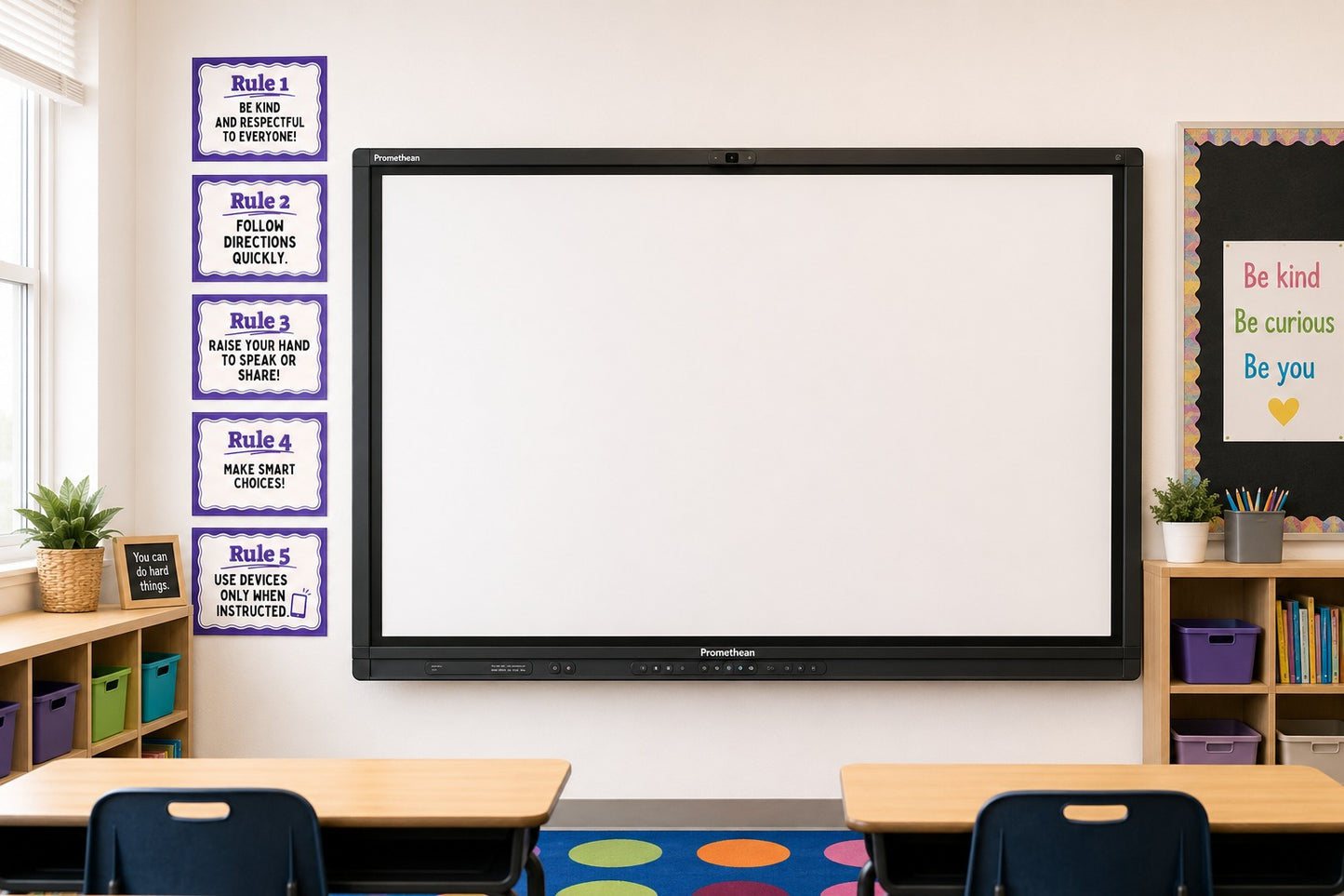 Classroom Rules Posters Set | Laminated Classroom Décor 2 (Set of 5)