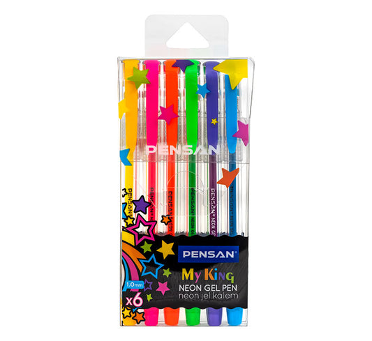 Pensan Neon gel pen 2227, set of 6 pens – 1 mm