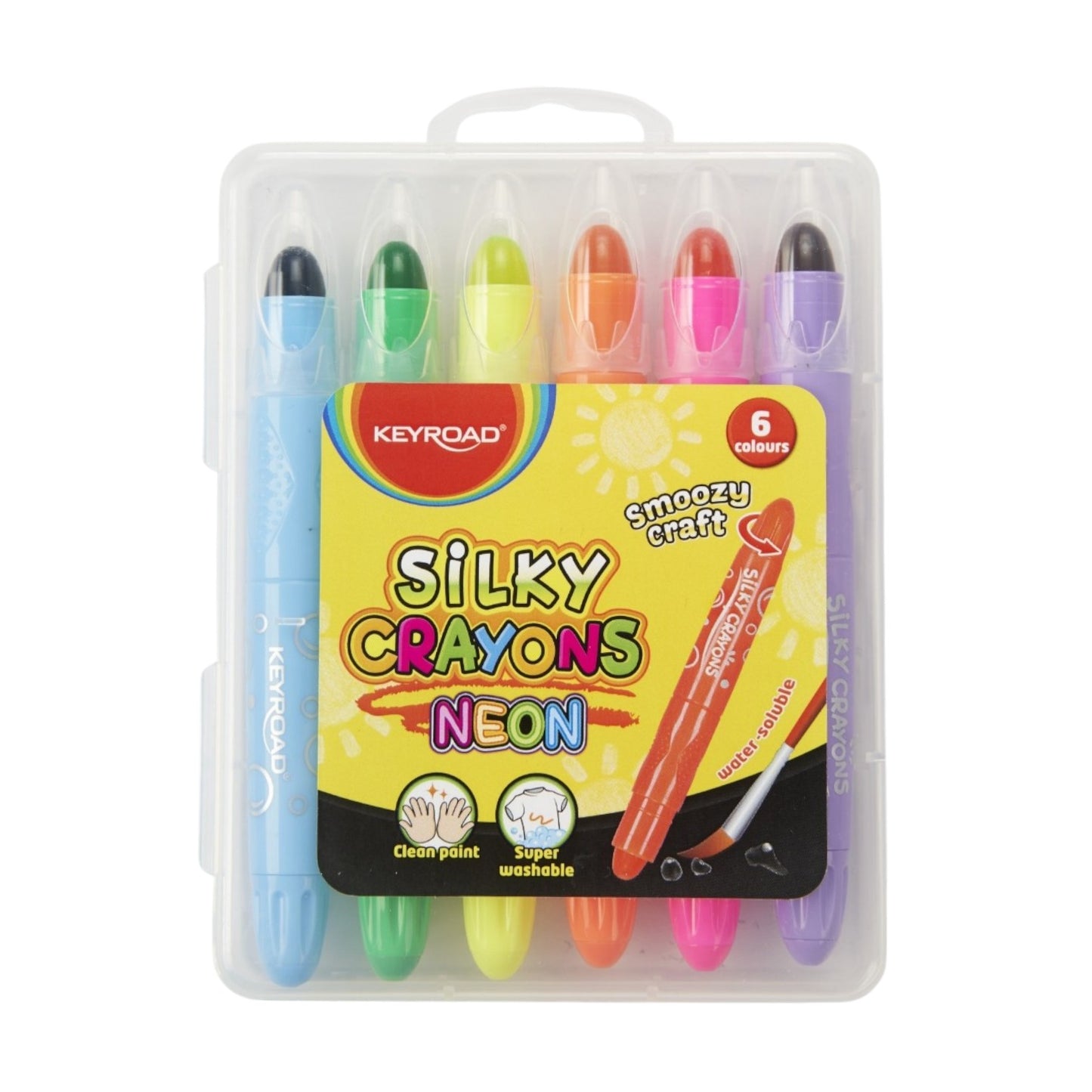 Keyroad Set 6 Neon Silky Crayon Water Soluble