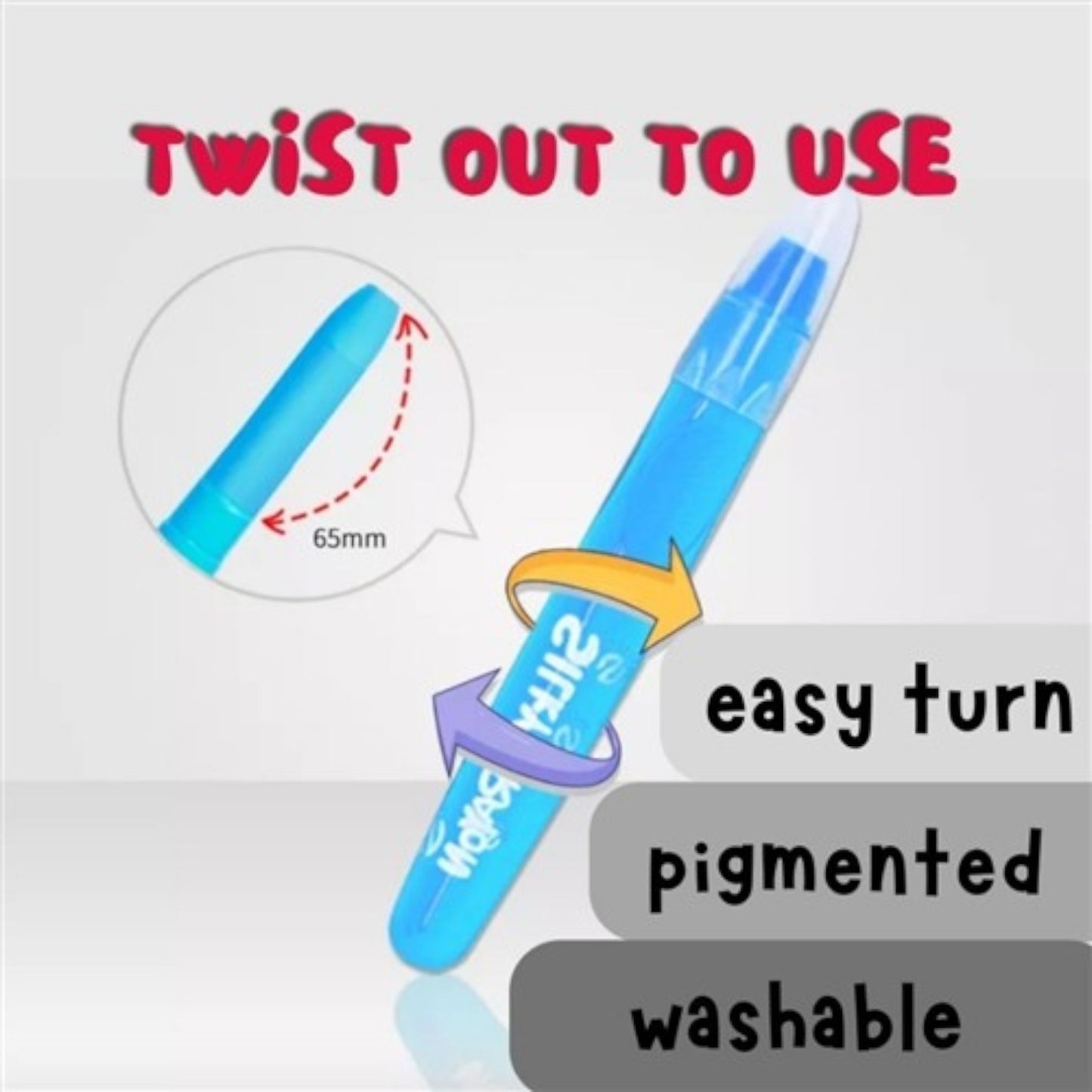 Keyroad Set 6 Neon Silky Crayon Water Soluble