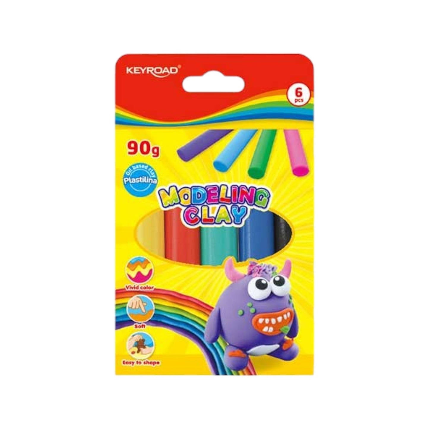 Keyroad Colored Modeling Clay – 90g Box of 6 Sticks – Model KR971976