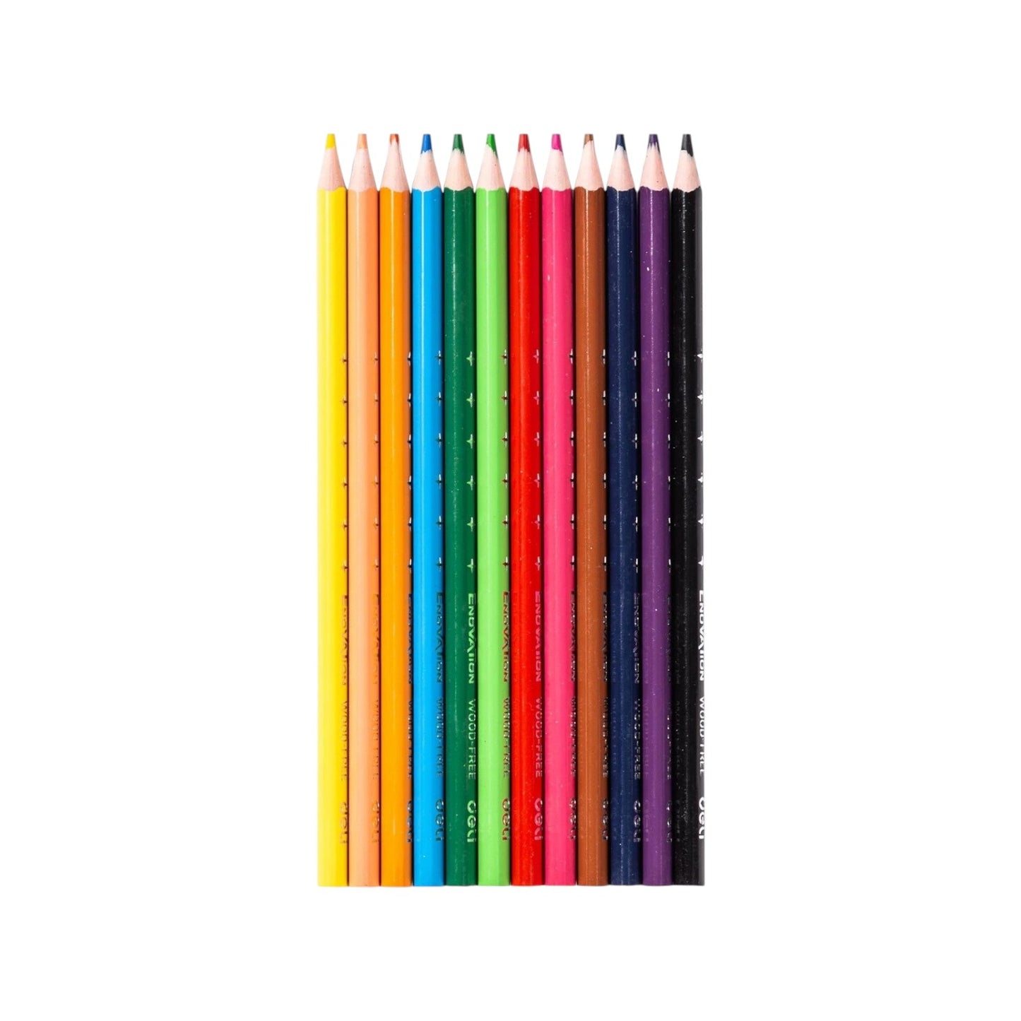Deli Wood Color Box, 12 Long Color Set, Multicolor, EC 112-12
