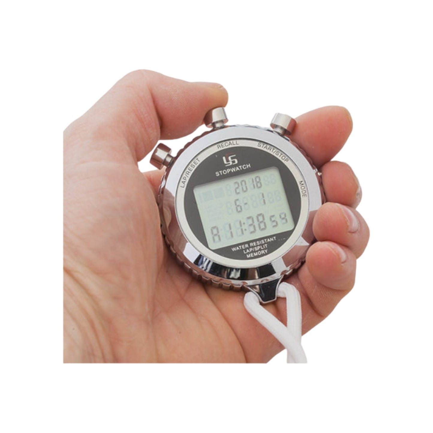 YS Silent Stopwatch, Metal Digital Sports Stopwatch, 100 Lap Memory