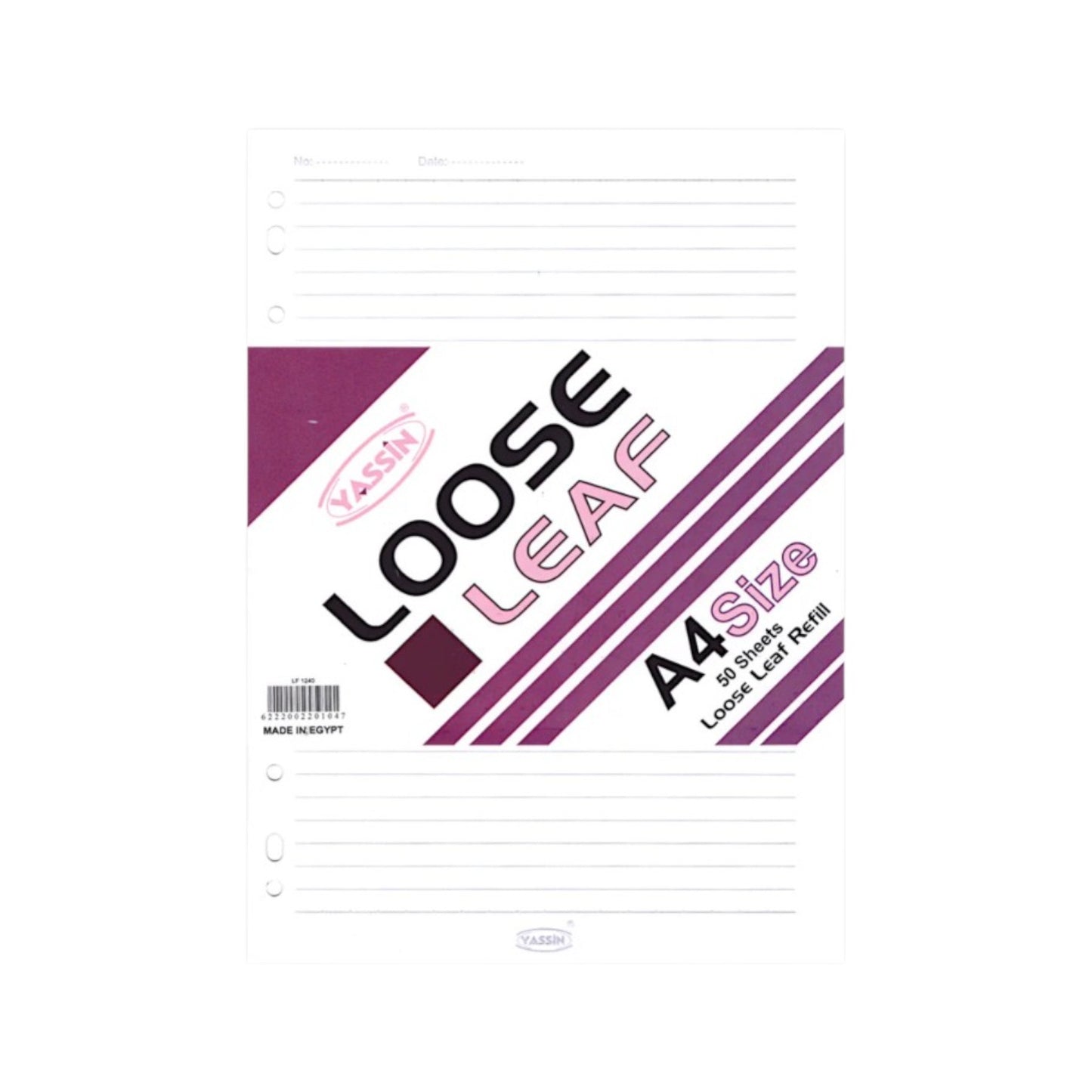 Yassin Lined 50 Pcs A4 Sheets - White