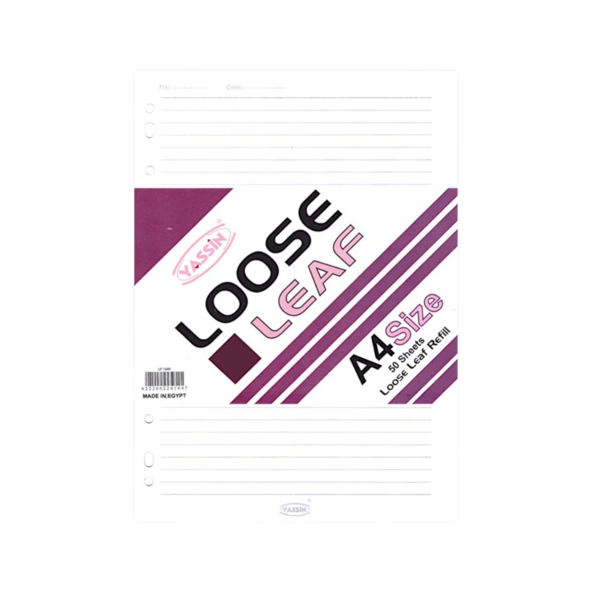 Yassin Lined 50 Pcs A4 Sheets - White