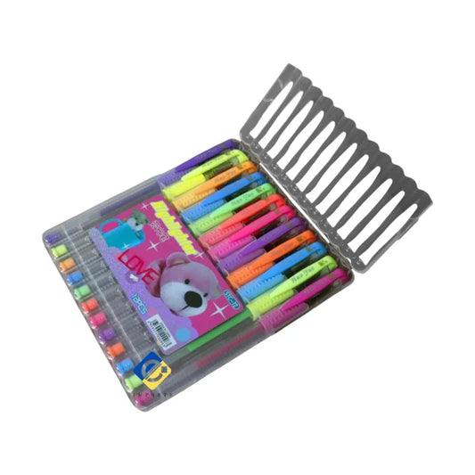 Kit 12 Gel Pens Neon and Pastel Colors