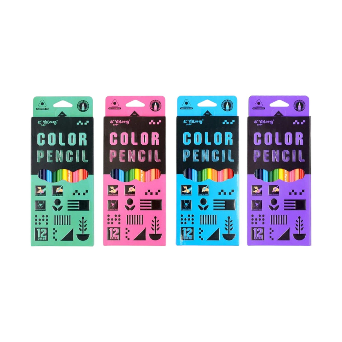 Yalong Yl-221035-12 Colored Pencil 12 Bright Colors