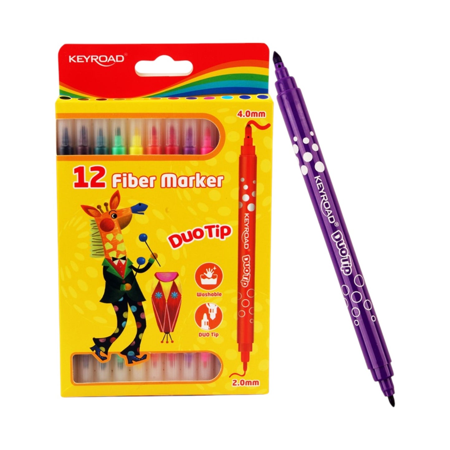 Marker colors 12 colors, 2 tips thin and wide, Keyroad, Model KR971414