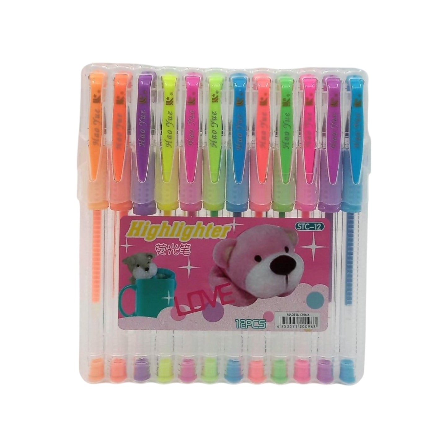 Kit 12 Gel Pens Neon and Pastel Colors