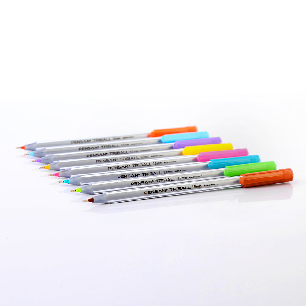 Pensan 1003-8, 1.0 mm. Ballpoint Pen – Set of 8 Colored Pens