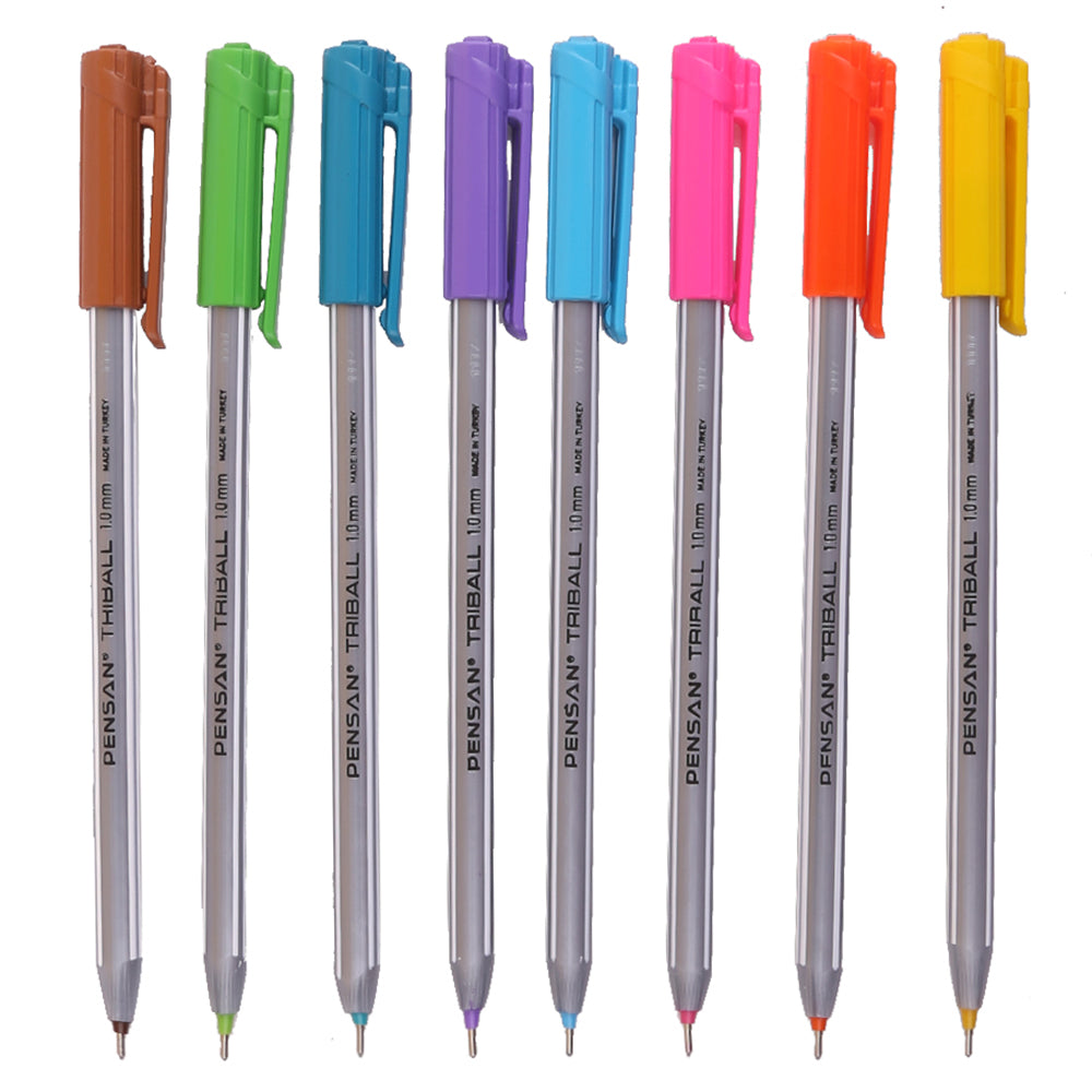 Pensan 1003-8, 1.0 mm. Ballpoint Pen – Set of 8 Colored Pens