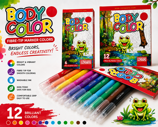 Body Color Roto Fibre-Tip MarkerColors Set 6/12