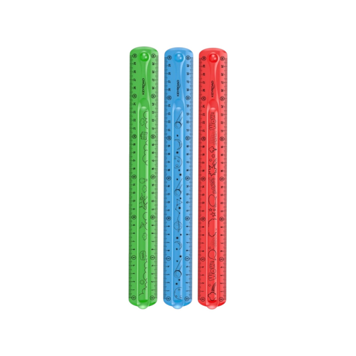 Flexible colored plastic ruler 30 cm – Keyroad Model KR971665