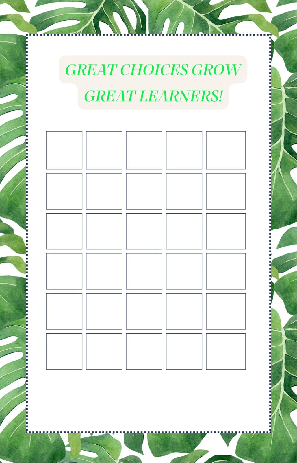 Individual Progress Sticker Charts