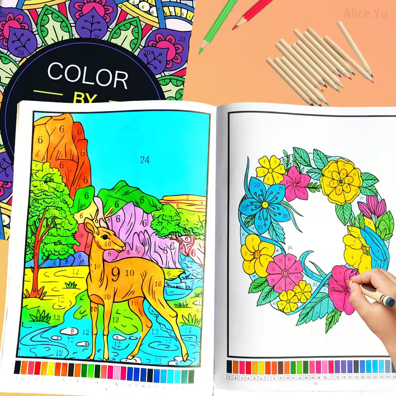 32 Themes Number Coloring Book for Kids & Adults