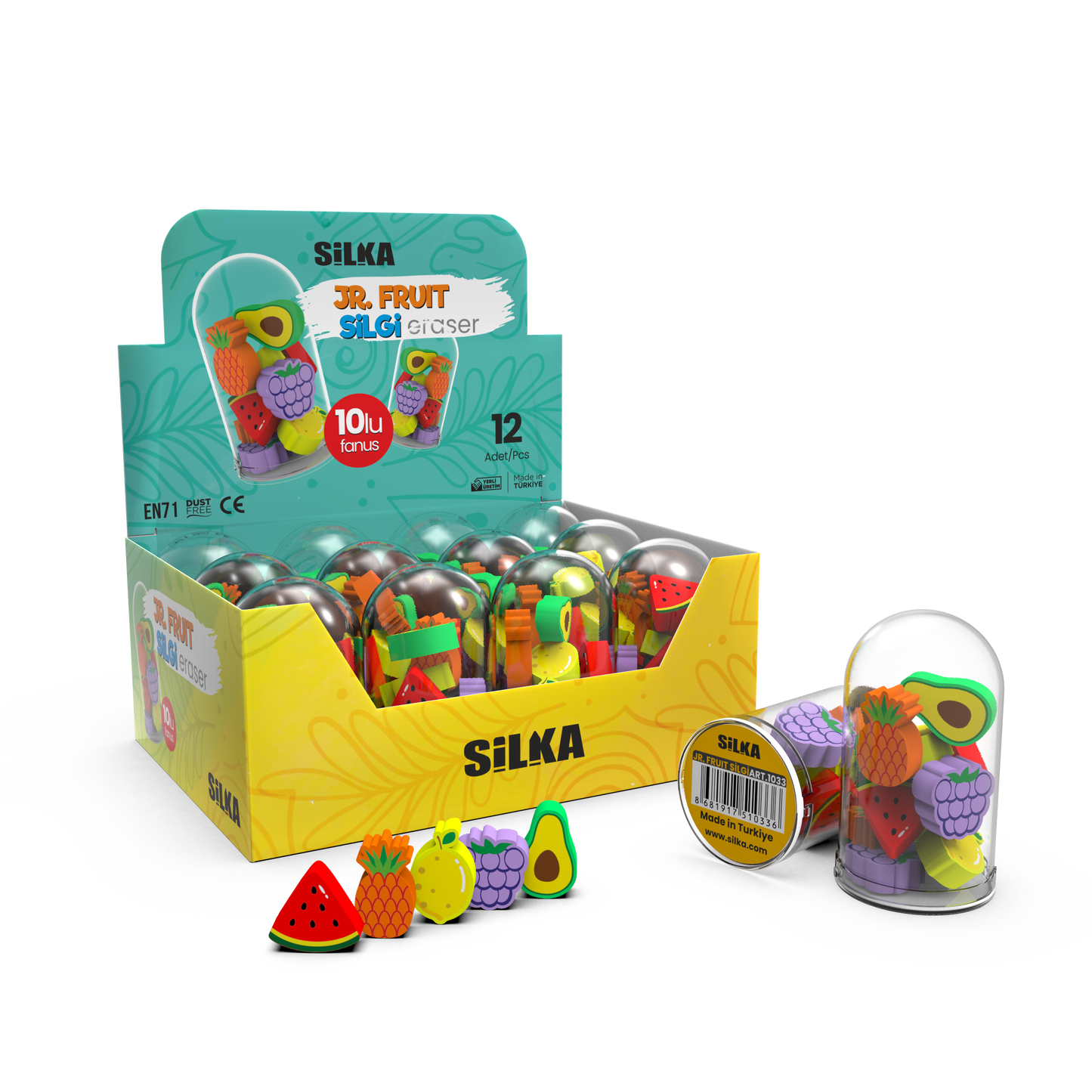 Silka Art 1033 FRUIT Eraser – Set of 10 pieces