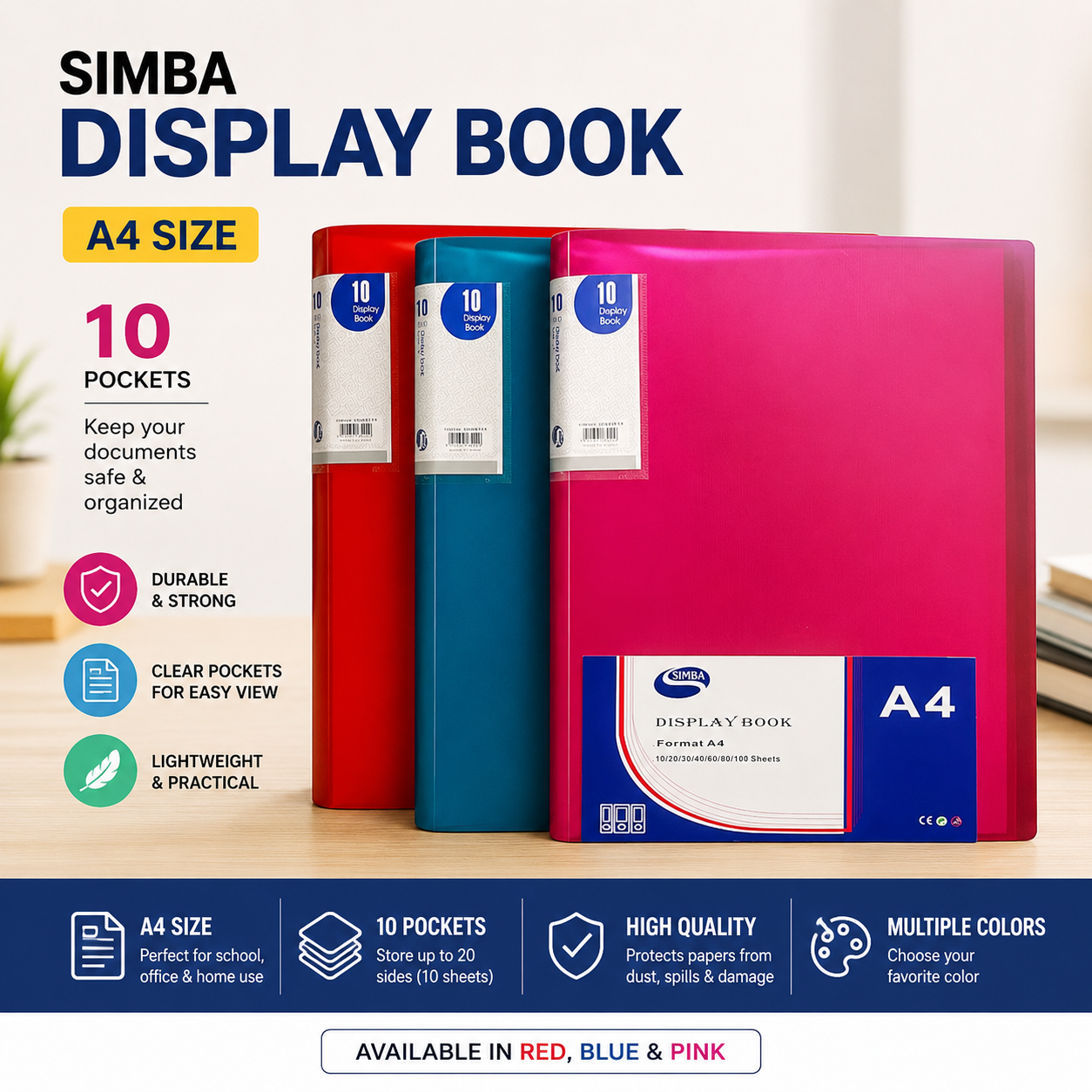 10 Pockets Simba Display Book A4