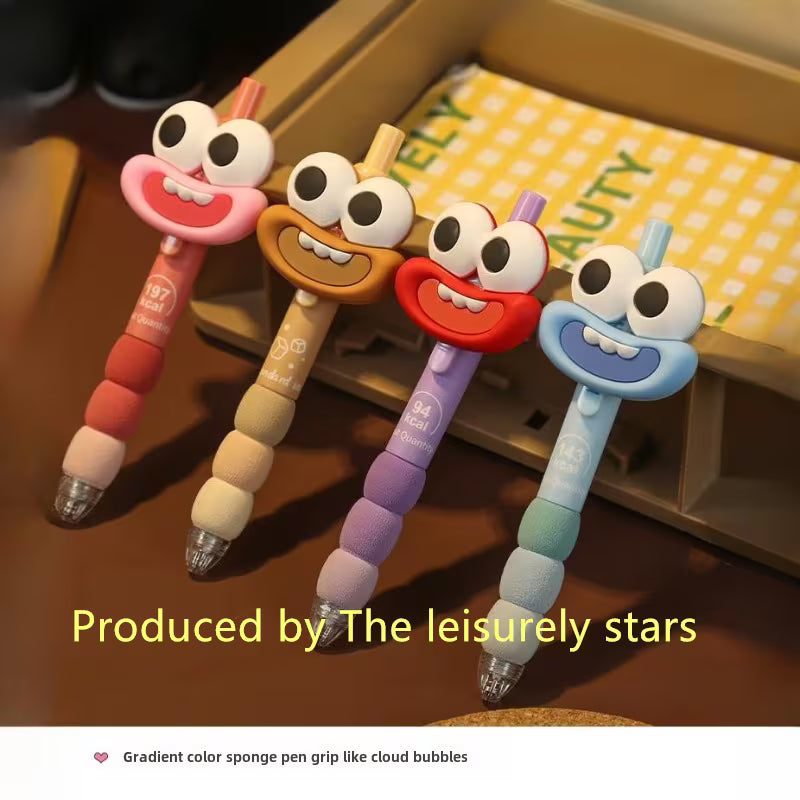 Cartoon Character Big Mouth Eyeballs And Mini Dinosaurs Ballpoint Pen