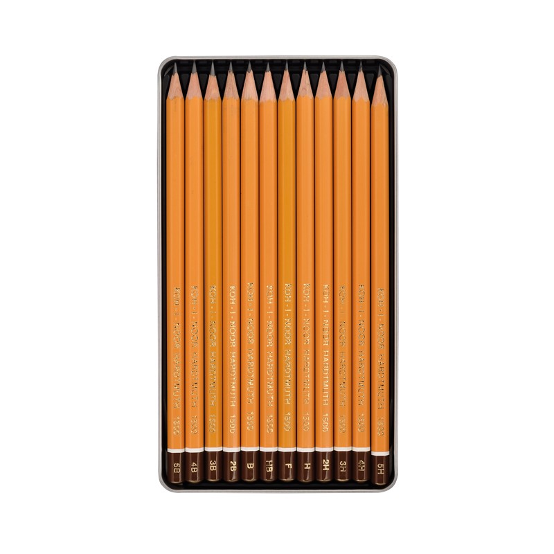 Koh-I-Noor 12-Piece Triangular Pencil Set, Grades 6B to 6H - Model 1582/12