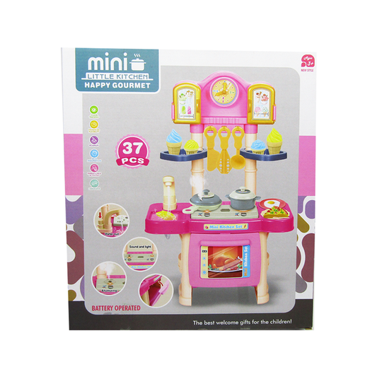 Mini Little Kitchen With Sound And Light – 37 Pcs