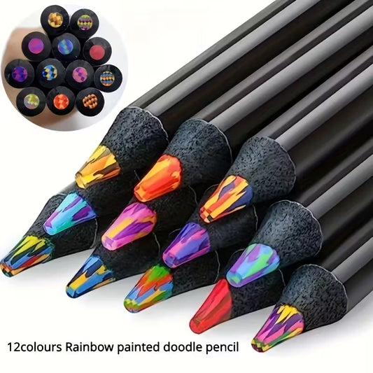 12pcs  Pencils with Magical Gradient Colors