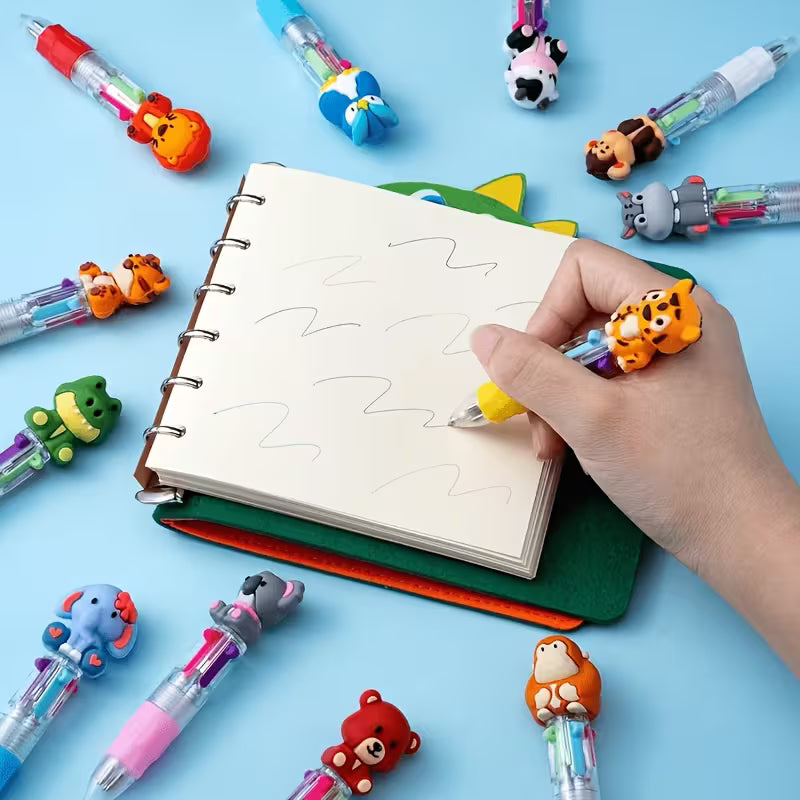 Mini Zoo Animal Multicolor Ballpoint  Four-In-One Pens