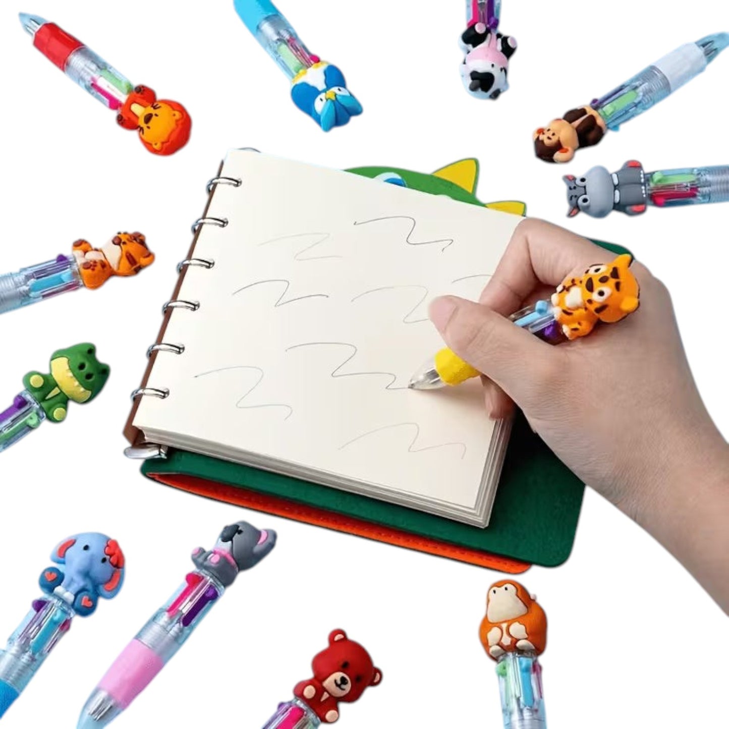 Mini Zoo Animal Multicolor Ballpoint  Four-In-One Pens