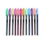 Elite Stationery House 12 pack of XIAO YANG CONG flash gel pens with 1.0mm fine tips in assorted vibrant colours