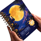 Elite Stationery House 2027 Luna daily agenda with a hard cover featuring a full moon night scene and wire binding.