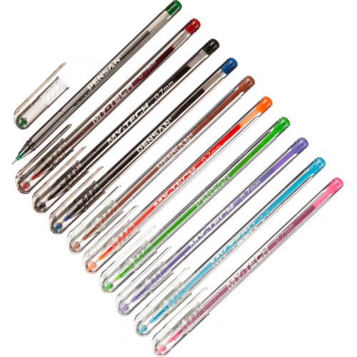 Pensan 2240-10, 0.7 mm. Ballpoint Pen – Set of 10 Colored Pens