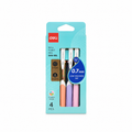 Deli Q46-4BL Ballpoint Pen Set, 4 Pens, 0.7 mm, Blue Ink, Soft Grip
