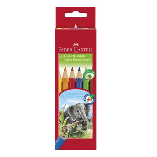 Faber-Castell Colored Pencils, Set of 6 Jumbo Colors