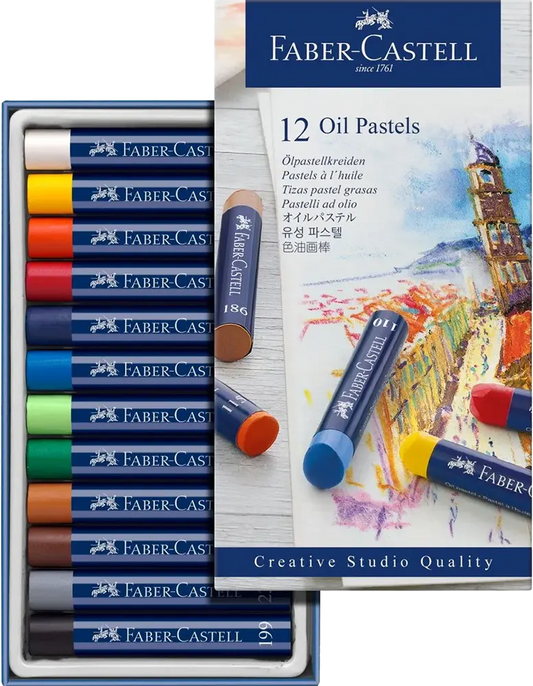 Faber-Castell Oil Pastels Short Set, 12 Colors