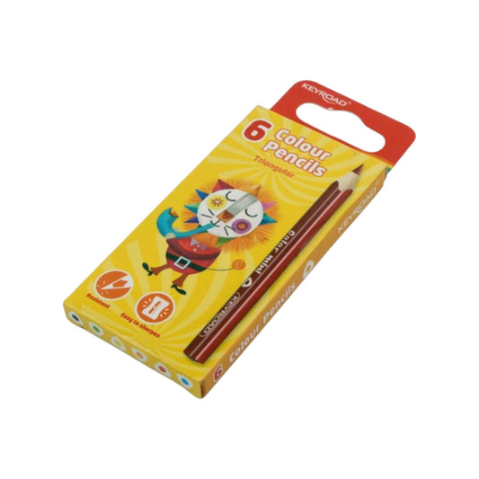 Wooden Pencils Medical triangle 6 colors short Keyroad Model KR971283