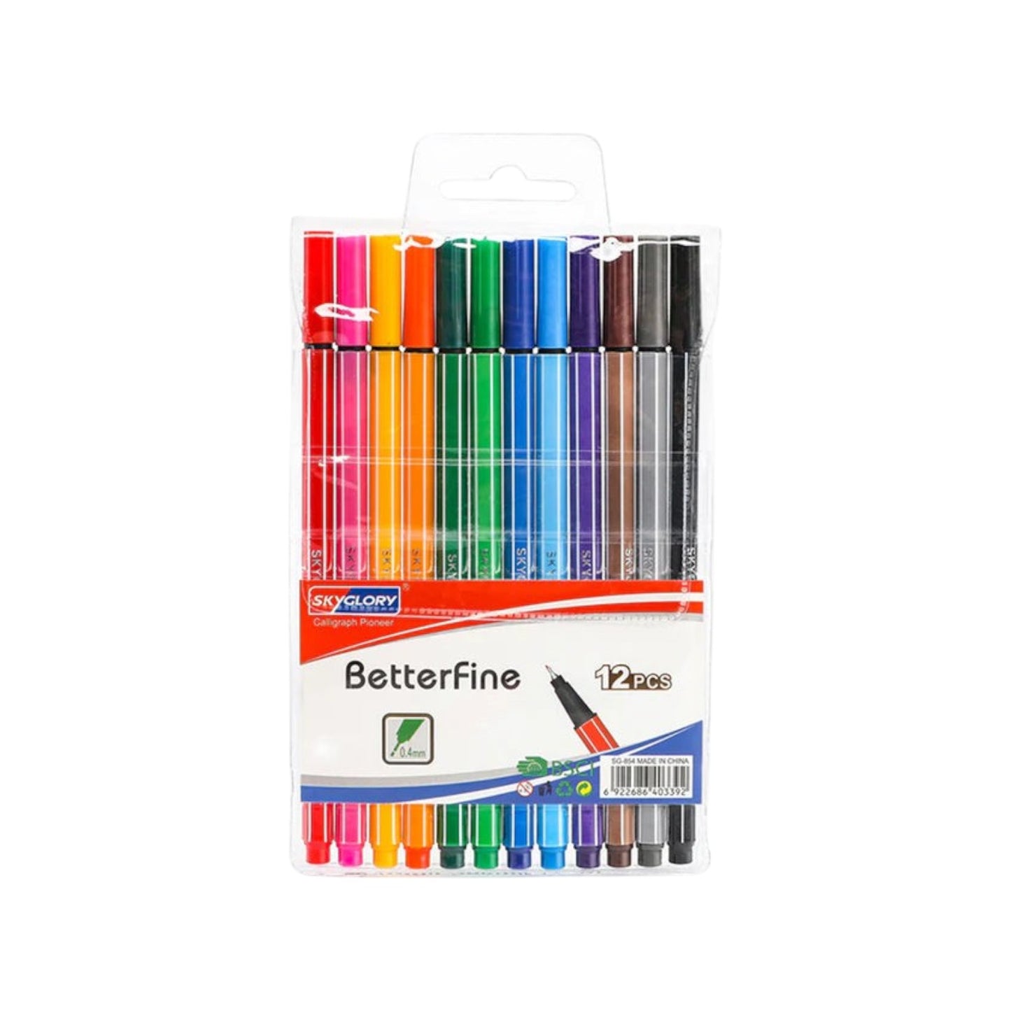 Sky Glory Colors 0.4mm Water-Resistant Fineliner Pens Set