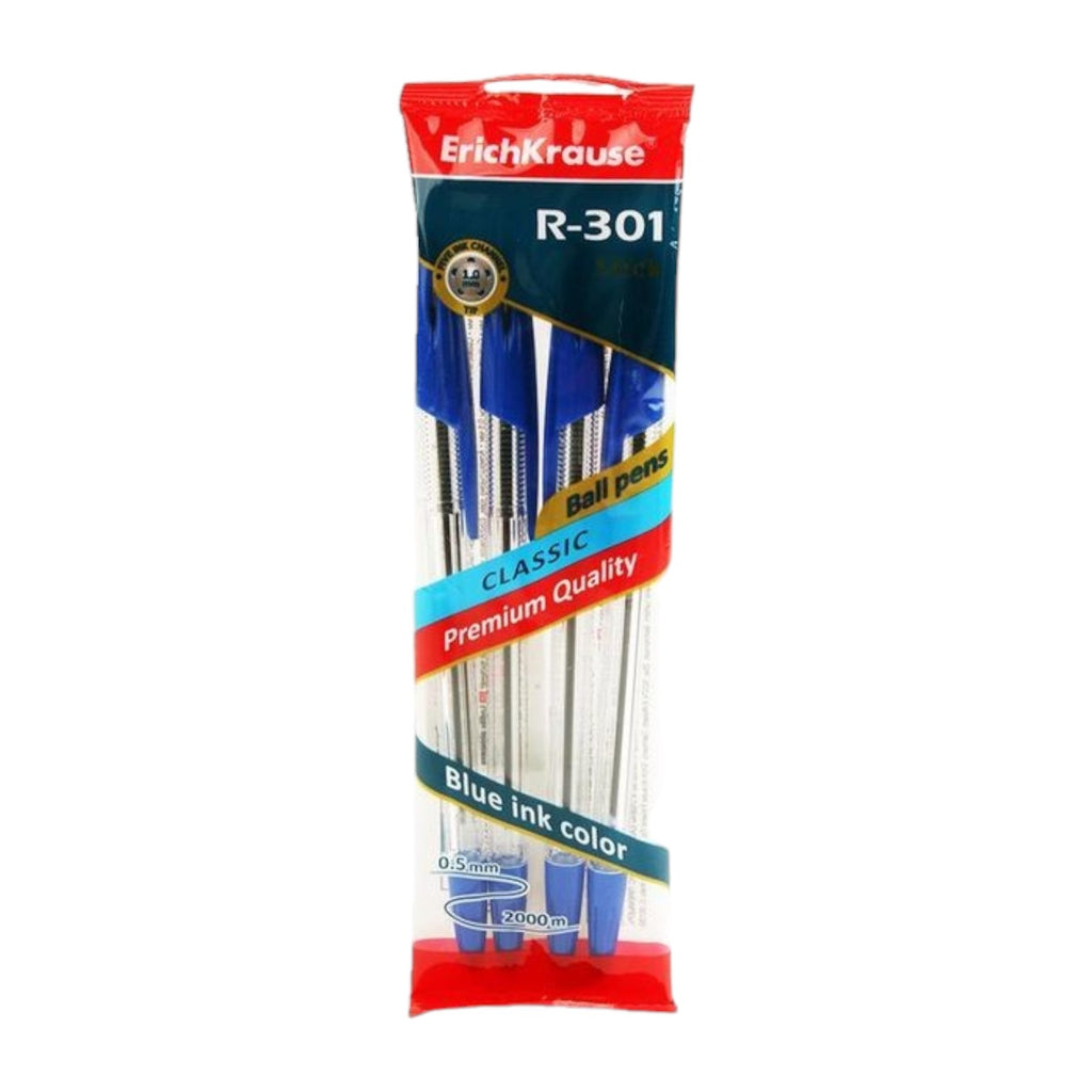 Erich Krause Ballpoint Pen Set Pack Of 4 Blue 1.0 mm Model R-301 CLASSIC