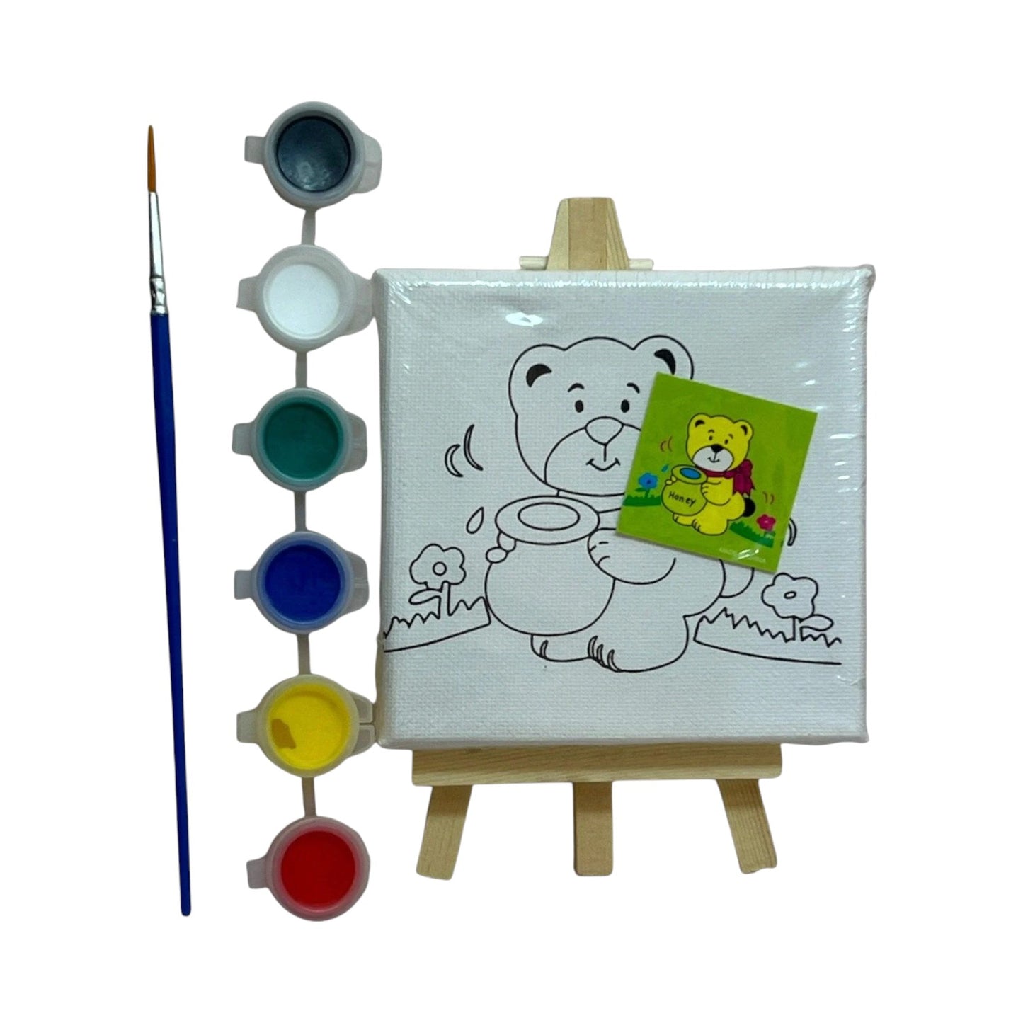 Keep Smiling 1010diy Kids 4x4 Inches Canvas Painting Set With Easel
