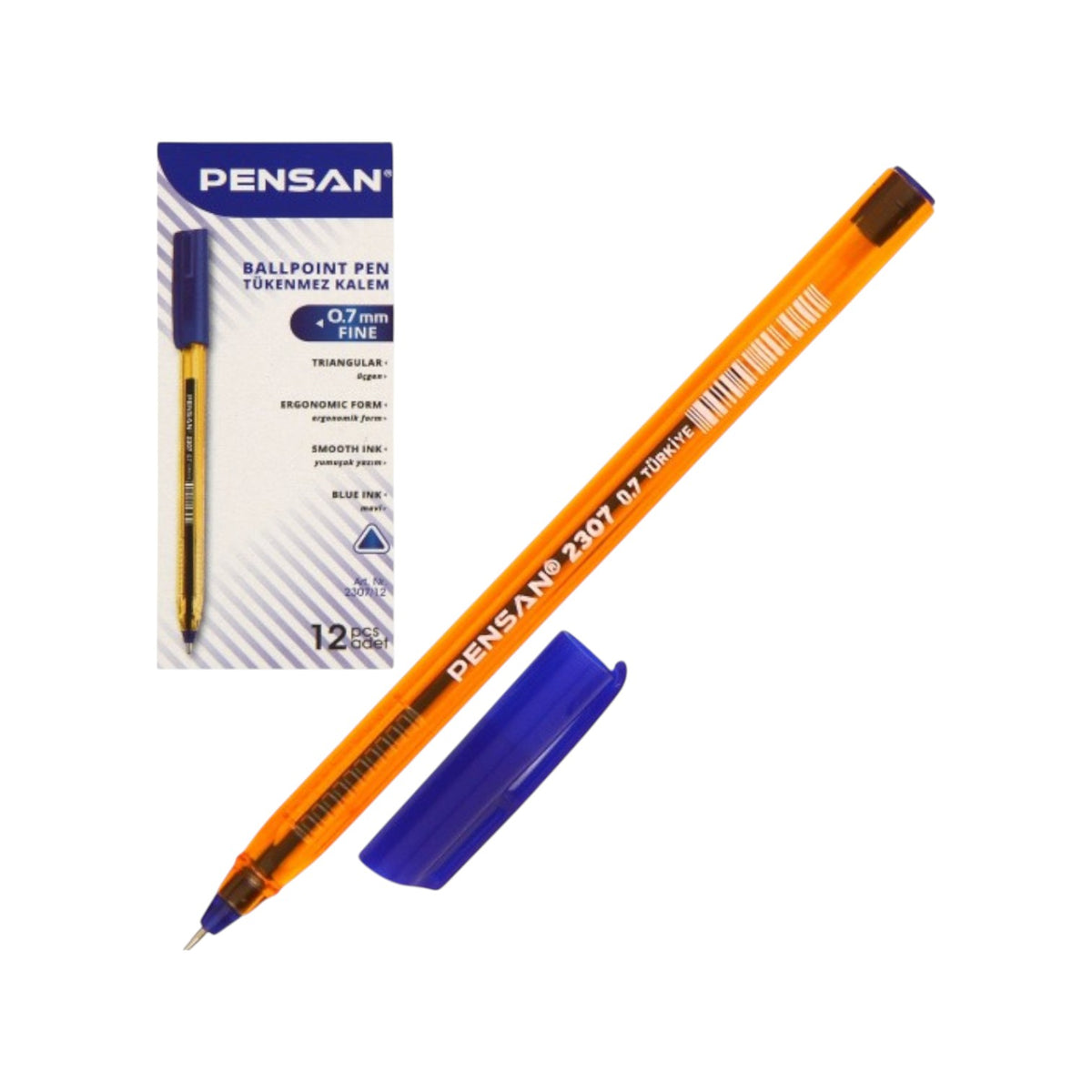 Turkish Ballpoint Pen 0.7 mm Multicolor - Pensan 2307