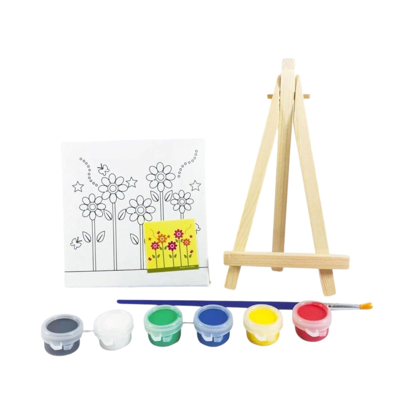 Keep Smiling 1010diy Kids 4x4 Inches Canvas Painting Set With Easel