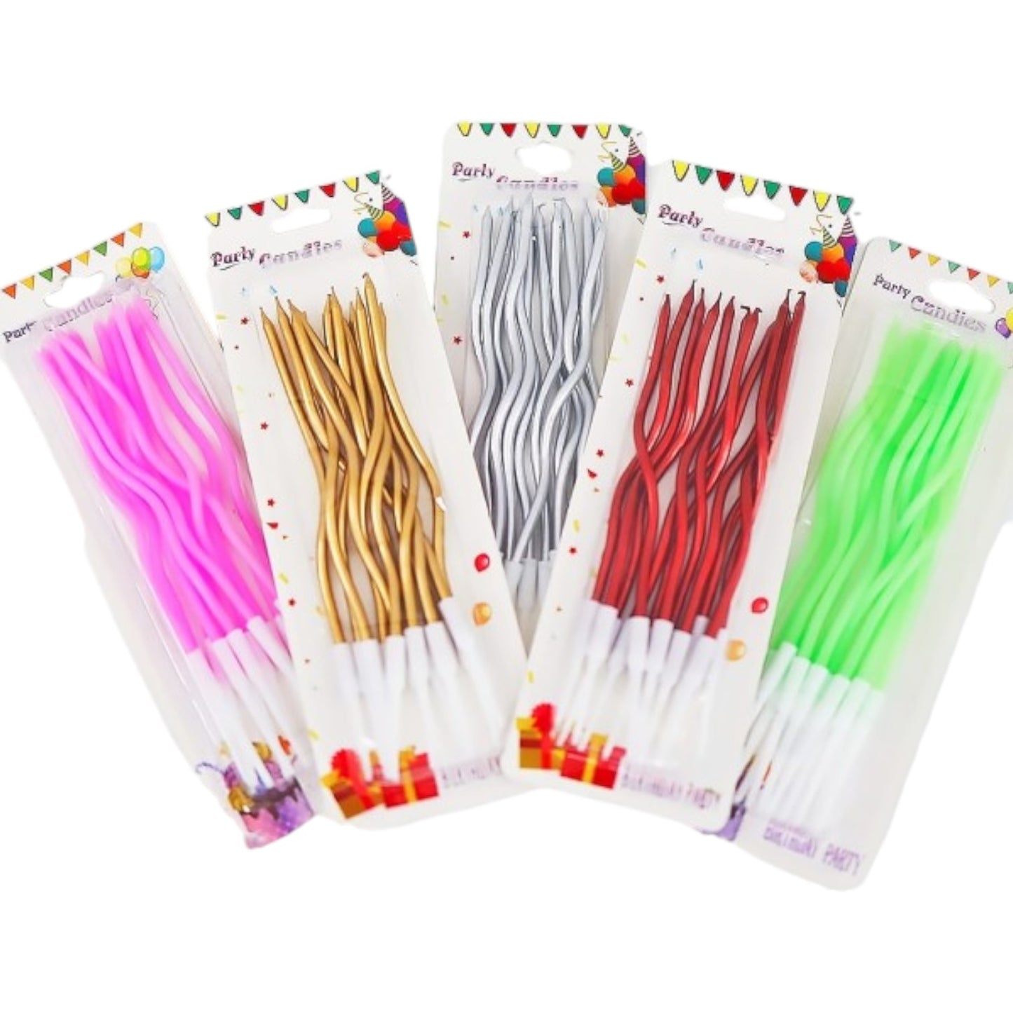 Twisty Gold Long Stick Candle Metallic