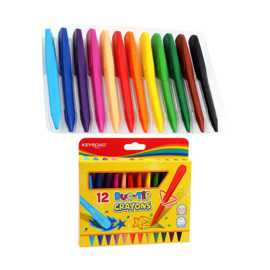 12 Colors Plastic Wax Crayons Pack -  Keyroad